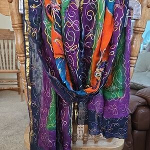 Colorful Embroidered Scarf